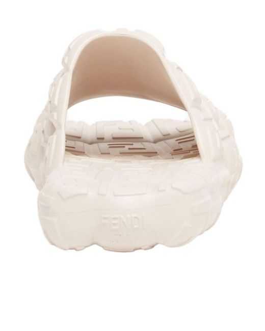Fendi Natural Logo Embossed Cloud Slides for men