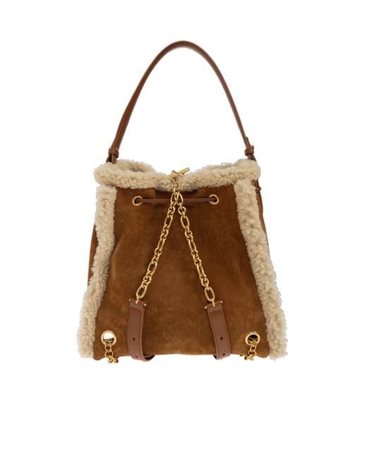 Balmain Brown Drawstring Backpack