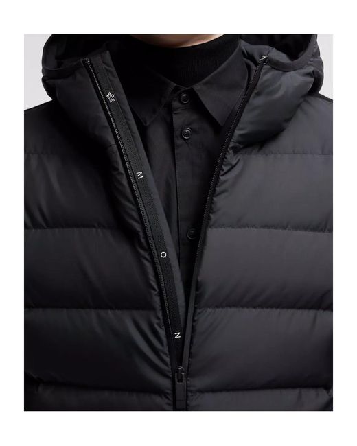 Moncler Black Zip-Up Long-Sleeved Cardigan for men