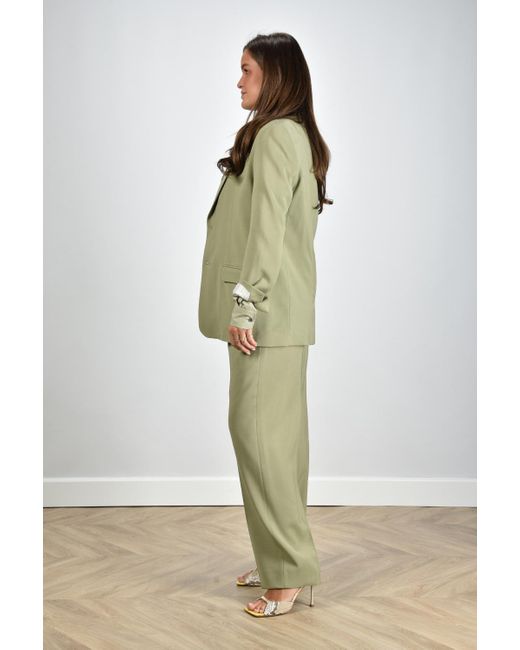 AMI Green Single-Breasted Textured Blazer