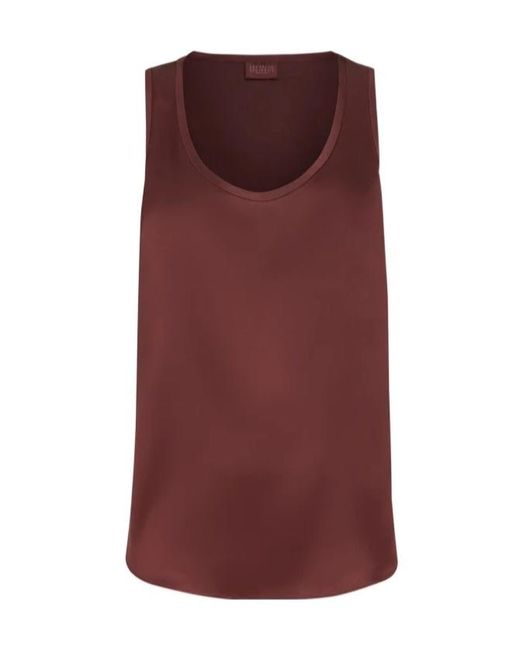 Brunello Cucinelli Purple Stretch Silk Satin Top