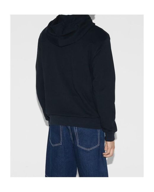 Gucci Blue Logo Cotton Hoodie for men