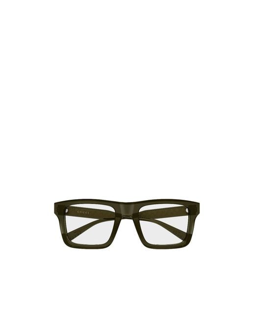 Gucci Metallic Eyewear Square Frame Glasses for men