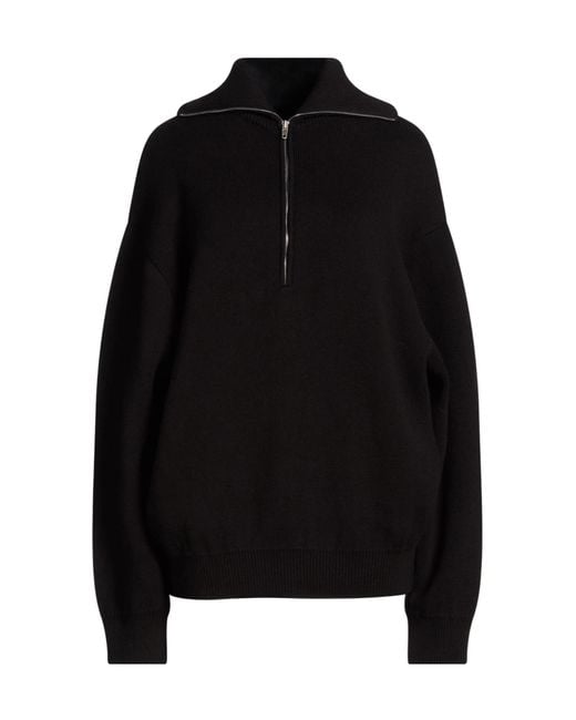 Balenciaga Black Solid Color Lightweight Knit Top