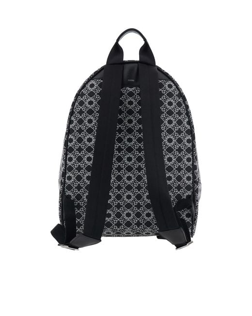 Amiri Gray Ma Quad Logo Print Backpack for men
