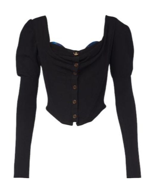 Vivienne Westwood Black Bea Knitted Cotton And Cashmere Cardigan