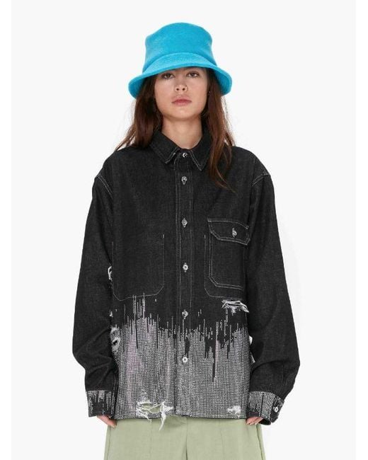 J.W. Anderson Black Jw Anderson Studded Collared Button-Up Jacket