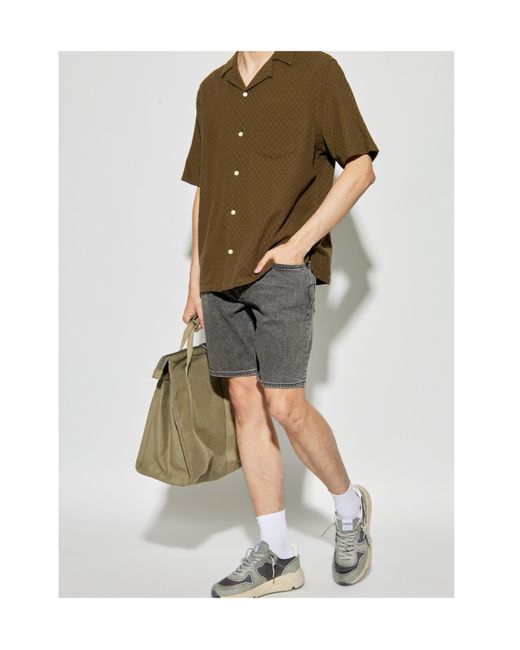 AllSaints Gray Switch Denim Shorts for men