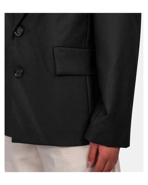 Séfr Black Lapel Long-Sleeved Suit Jacket