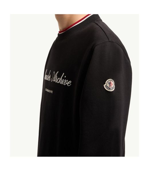 Moncler Black Sweatshirt With Logo for men