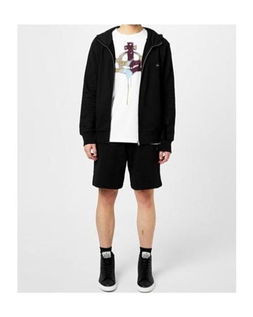 Vivienne Westwood Black Embroidered Orb Shorts for men