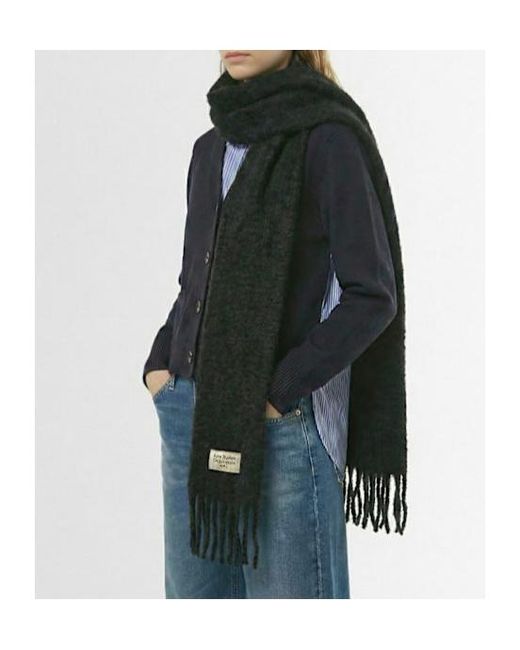 Acne Black Voxy Mohair Blend Scarf