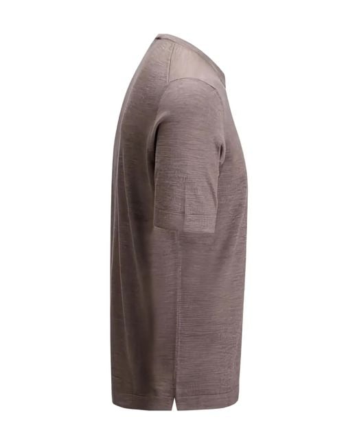 Gran Sasso Gray Short-Sleeve Wool T-Shirt for men