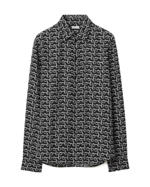 Burberry Gray B-Line Allover Graphic Printed Shirt for men