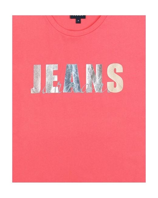 Armani Jeans Pink Logo Printed T-Shirt