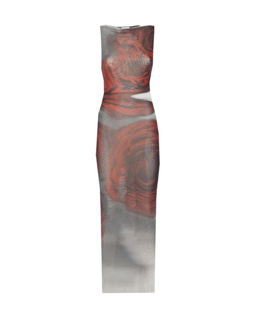 Jean Paul Gaultier Multicolor Blurry Roses Print Dress