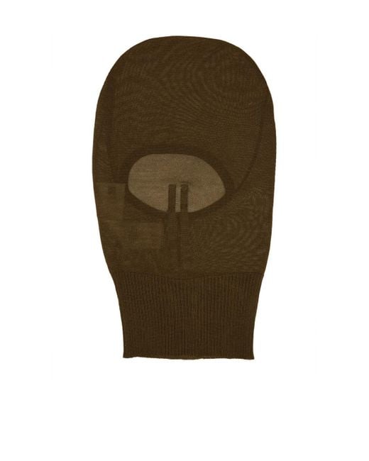 Rick Owens Green Skull Knitted Balaclava for men