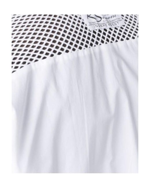 Raf Simons White Mesh-Detail Cotton Shirt for men