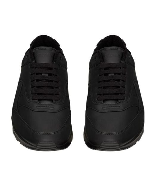 Saint Laurent Black Bump Lace-Up Sneakers for men