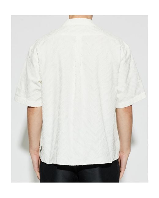 KENZO White Button-Up Short-Sleeved Shirt for men