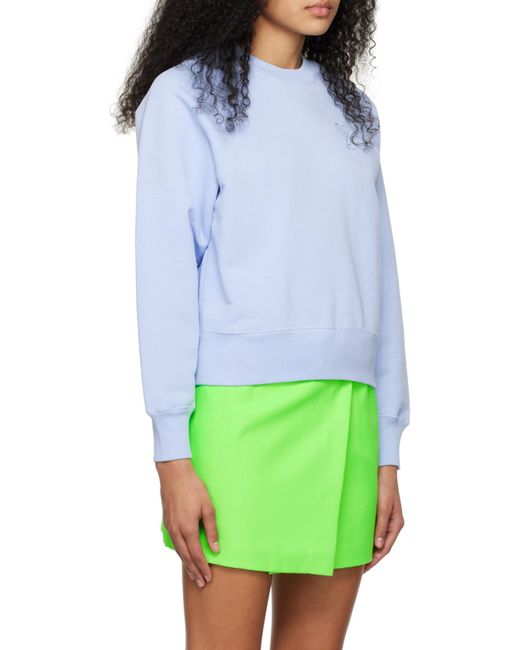 AMI Blue Tonal-Logo Organic Cotton Sweatshirt for men