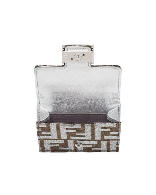 Fendi White Monogrammed Tri-Fold Wallet