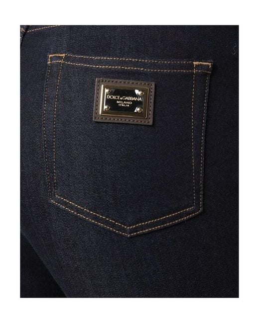 Dolce & Gabbana Blue High-Waisted Cropped Jeans