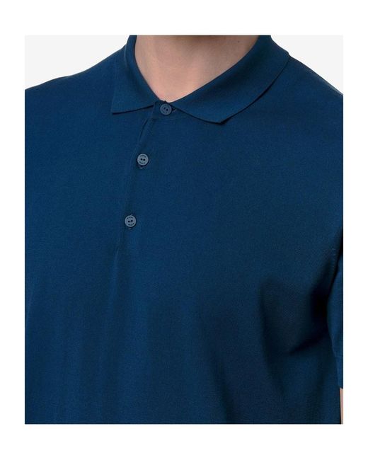K-Way Blue Fine Knit Polo Shirt for men