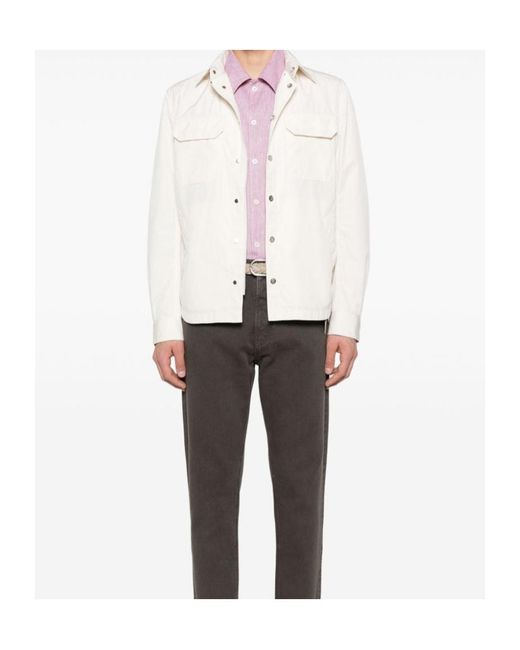 Brunello Cucinelli Pink Linen Shirt for men