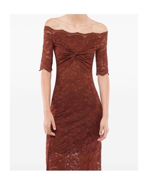 Rabanne Brown Short-Sleeved Dress