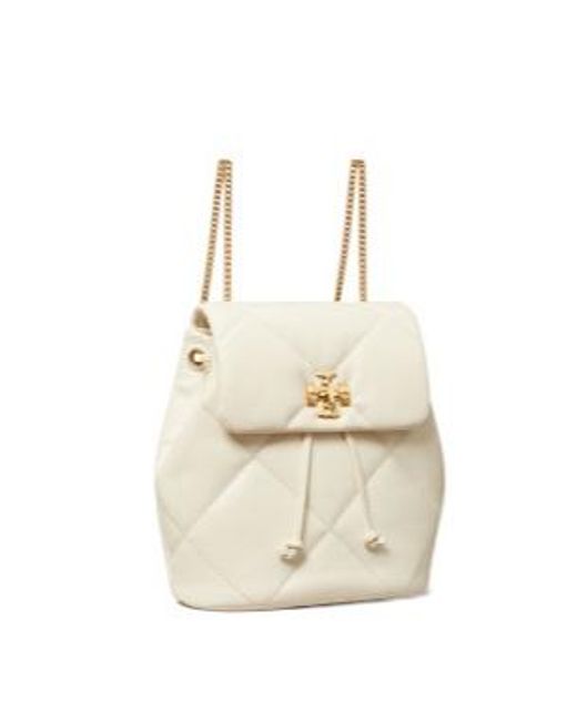 Tory Burch White Kira Logo Plaque Mini Backpack