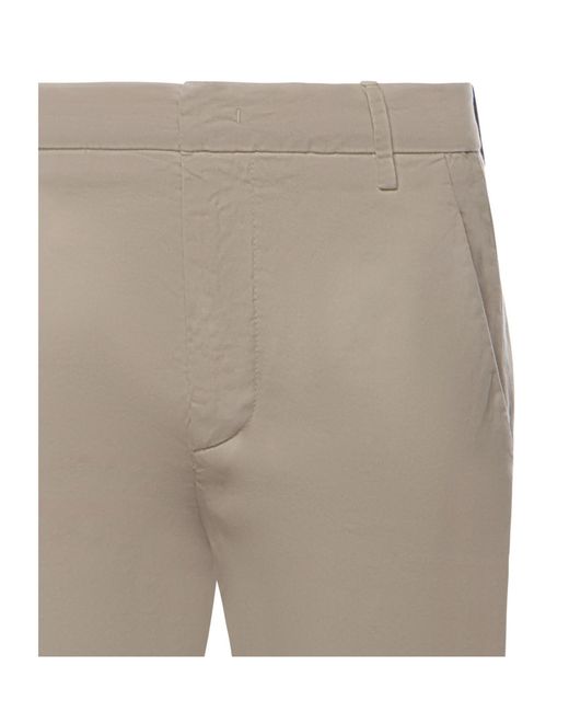 Dondup Gray Stretch Straight-Leg Pants