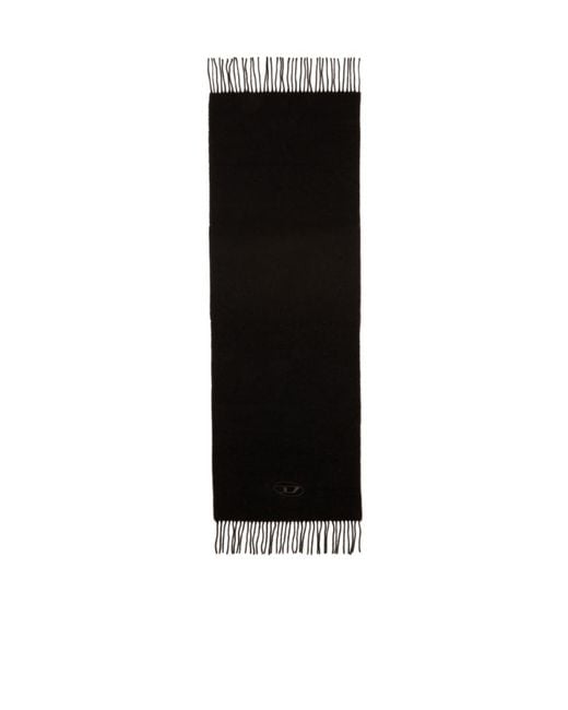 DIESEL Black S-Imon-D-Long Fringed Scarf for men