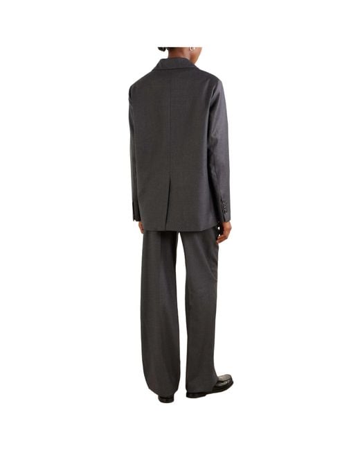 Loulou de Saison Black Donau Double-Breasted Wool Blazer