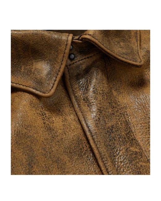 Polo Ralph Lauren Brown Leather Flight Jacket for men