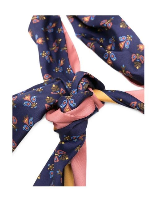 Etro White Paisley-Print Leather-Panel Belt
