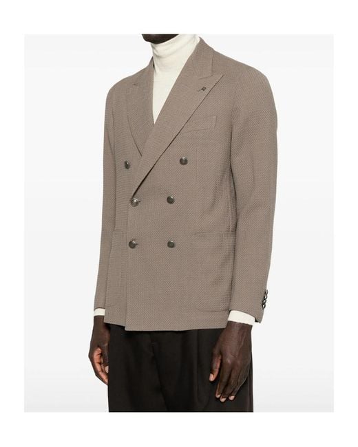 Tagliatore Gray Long-Sleeve Blazer for men