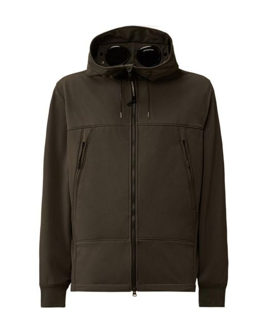 C P Company Green Zip-Front Hooded Jacket for men