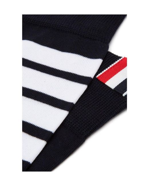 Thom Browne Gray 4-Bar Crew Socks for men
