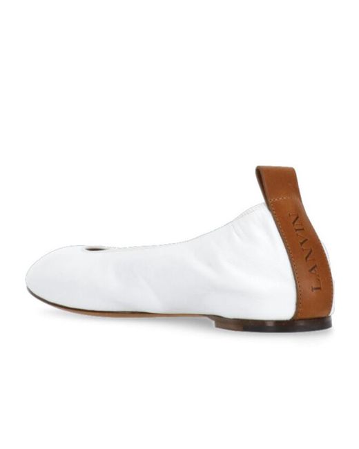 Lanvin White The Ballerina Flat Shoes