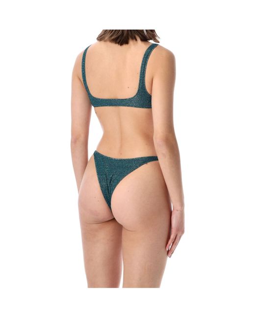 Oseree Blue Oséree Lumiere Two-Piece Giltter Bikini Set