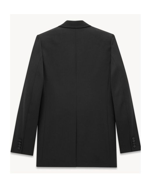 Saint Laurent Black Classic Long-Sleeve Tuxedo Blazer for men