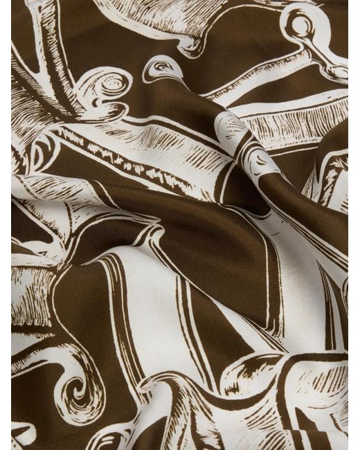 Max Mara Metallic Printed Silk Twill Oversized Scarf