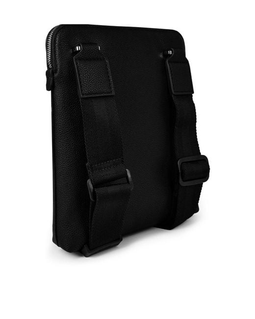 Boss Black Grainedleather Vertical Crossbody Bag for men