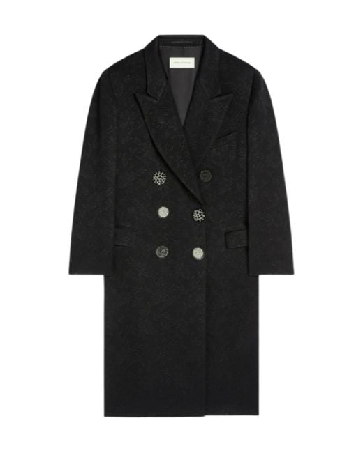 Dries Van Noten Black Double-Breasted Coat