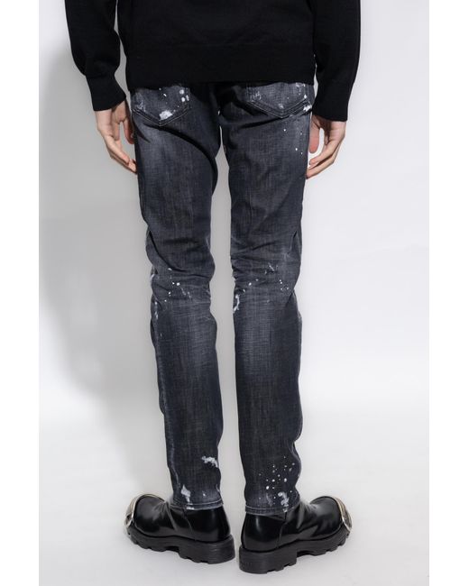 DSquared² Blue Straight-Leg Distressed Jeans for men