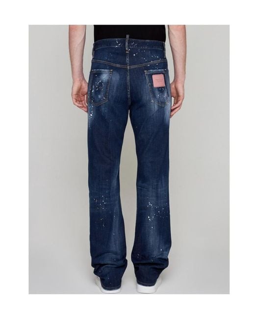 DSquared² Blue Twimphony Logo Patch Distressed Jeans for men