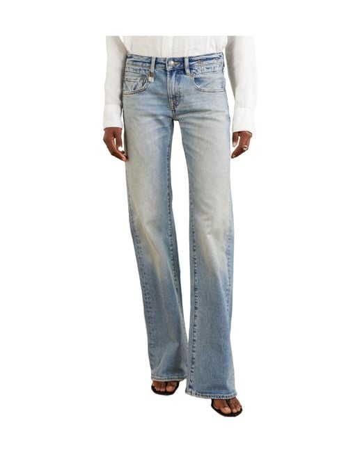 R13 Blue Flare Low-Rise Jeans
