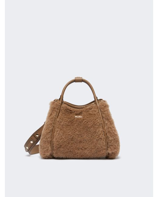 Max Mara Brown Marine Fluffy Xs Top Handle Bag