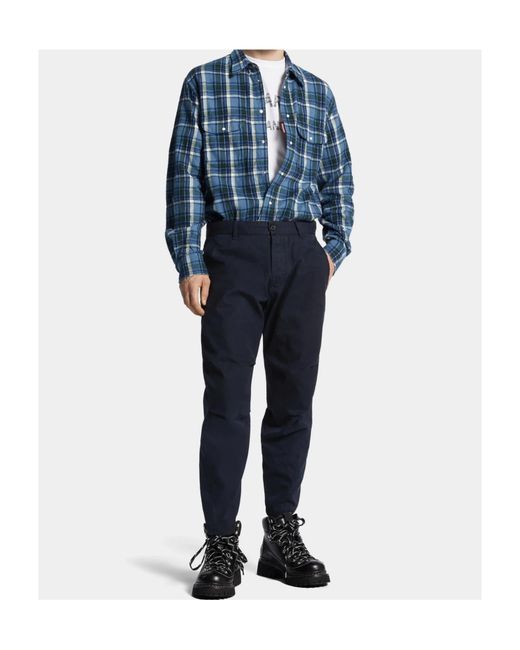 DSquared² Blue Dsquared Skipper Gathered-Knee Pants for men